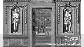  Presentation with vintage art - Theme having opened-door-to-a-room background and a gray colored foreground
