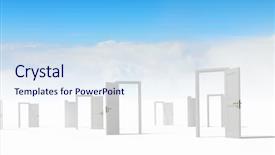  Presentation with open doors keys - Slide deck enhanced with opened doors to somewhere background and a  colored foreground