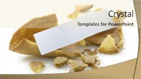  Presentation with fortune cookie - PPT theme enhanced with opened fortune cookie with blank background and a lemonade colored foreground