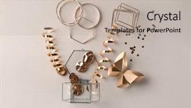  Presentation with golden light - Slide deck consisting of opened glass box golden accessories background and a mint green colored foreground