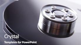  Presentation with hard disk drive - Cool new presentation with opened hard disk drive backdrop and a dark gray colored foreground