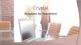  Presentation with conference table - Audience pleasing slide set consisting of opened notebook on the table in the conference room backdrop and a white colored foreground