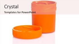  Presentation with orange spilled paint - Audience pleasing presentation theme consisting of opened orange gouache jar isolated backdrop and a lemonade colored foreground