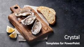  Presentation with ice lemon tea - Amazing presentation having opened oysters ice and lemon backdrop and a dark gray colored foreground