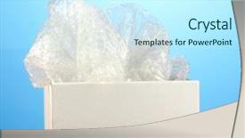  Presentation with blue - Amazing slide set having opened-parcel-on-blue-background backdrop and a cool aqua colored foreground