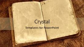  Presentation with vintage book - Presentation theme having opened vintage book with blank background and a lemonade colored foreground