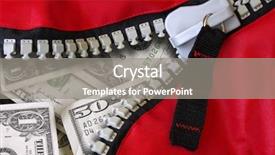  Presentation with bag - Cool new slide set with opened zipper in a bag backdrop and a gray colored foreground