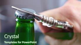  Presentation with beer bottle - Colorful presentation design enhanced with opening a bottle of beer backdrop and a forest green colored foreground