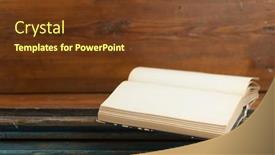  Presentation with book opening - Audience pleasing slides consisting of opening-blank-page-of-vintage backdrop and a tawny brown colored foreground