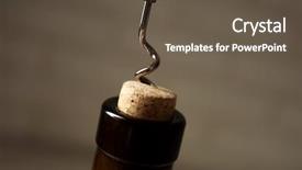  Presentation with bottle - Cool new presentation theme with bottleneck - opening bottle of wine backdrop and a tawny brown colored foreground