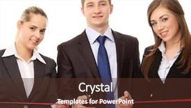  Presentation with cut - Slides having opening celebration - businessman with scissors to cut background and a tawny brown colored foreground