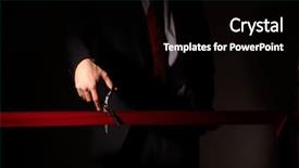  Presentation with opening ceremony - Presentation theme consisting of opening ceremony - hand of a businessman background and a black colored foreground