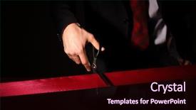  Presentation with opening ceremony - Amazing theme having opening ceremony - hand of a businessman backdrop and a wine colored foreground