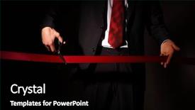  Presentation with opening ceremony - Cool new presentation theme with opening ceremony - hand of a businessman backdrop and a black colored foreground