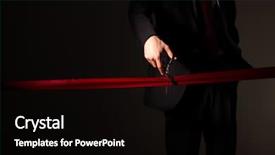  Presentation with opening ceremony - Audience pleasing slide set consisting of opening ceremony - hand of a businessman backdrop and a black colored foreground