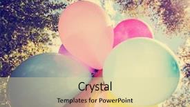  Presentation with therapy dog person of color - Slide set enhanced with opening ceremony - person holding multi colored balloons background and a blonde colored foreground