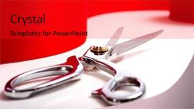  Presentation with opening ceremony - Colorful slides enhanced with opening ceremony - red ribbon with a pair backdrop and a red colored foreground