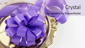  Presentation with opening ceremony - Slides featuring opening ceremony concept- purple ribbon background and a  colored foreground