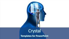  Presentation with artificial intelligence - Slide set enhanced with opening door to artificial intelligence background and a  colored foreground