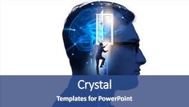  Presentation with artificial intelligence - Slide deck having opening door to artificial intelligence background and a  colored foreground