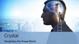  Presentation with artificial intelligence - Amazing presentation theme having opening door to artificial intelligence backdrop and a  colored foreground