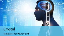  Presentation with artificial intelligence - Slides with opening door to artificial intelligence background and a  colored foreground