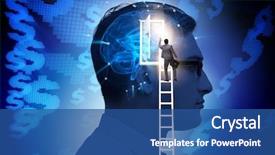  Presentation with intelligence - PPT layouts consisting of opening door to artificial intelligence background and a  colored foreground