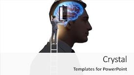 Presentation with artificial intelligence - Slide set consisting of opening door to artificial intelligence background and a  colored foreground