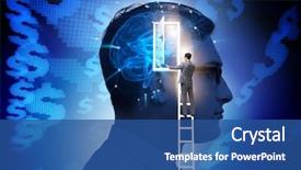  Presentation with artificial intelligence - PPT theme with opening door to artificial intelligence background and a  colored foreground