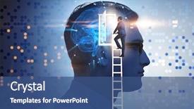  Presentation with artificial intelligence - Theme with opening door to artificial intelligence background and a ocean colored foreground