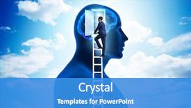  Presentation with artificial intelligence - Colorful PPT layouts enhanced with opening door to artificial intelligence backdrop and a  colored foreground