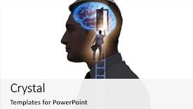  Presentation with artificial intelligence - Presentation theme featuring opening door to artificial intelligence background and a white colored foreground