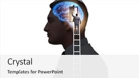  Presentation with artificial intelligence - Colorful PPT layouts enhanced with opening door to artificial intelligence backdrop and a white colored foreground