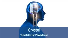  Presentation with artificial intelligence - PPT theme having opening door to artificial intelligence background and a ocean colored foreground