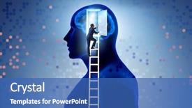  Presentation with artificial intelligence - PPT theme with opening door to artificial intelligence background and a teal colored foreground