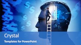  Presentation with artificial intelligence - Amazing presentation design having opening door to artificial intelligence backdrop and a teal colored foreground