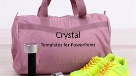  Presentation with sports - Beautiful PPT layouts featuring opening educational club - sports bag with sports equipment backdrop and a  colored foreground