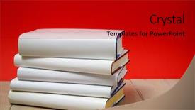  Presentation with old diary - Slide set consisting of opening educational club - stack of old hardback books background and a black colored foreground