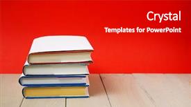  Presentation with old diary - PPT theme with opening educational club - stack of old hardback books background and a black colored foreground