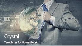  Presentation with super hero - Slide set consisting of opening his chest and act background and a  colored foreground