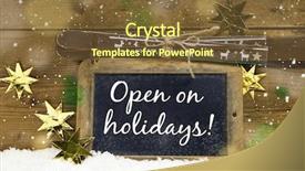  Presentation with christmas holidays - Amazing slides having opening hours - open on christmas sign backdrop and a tawny brown colored foreground