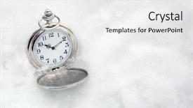  Presentation with vintage antique pocket watch vintage - Amazing theme having opening hours - pocket watch over white snow backdrop and a white colored foreground
