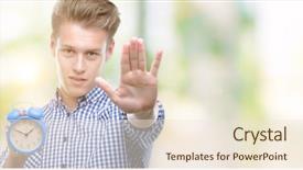  Presentation with defense - Presentation design having opening hours - young handsome blond man holding background and a lemonade colored foreground