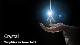  Presentation with human - PPT layouts consisting of opening new door - close up of human hand background and a black colored foreground