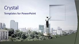  Presentation with opening doors - Presentation theme having opening new doors mixed media background and a sky blue colored foreground