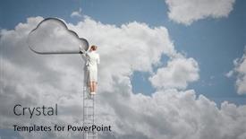  Presentation with opening doors - Slide deck enhanced with opening-new-doors-mixed-media background and a light gray colored foreground