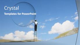  Presentation with opening doors - Presentation design with opening-new-doors-mixed-media background and a teal colored foreground