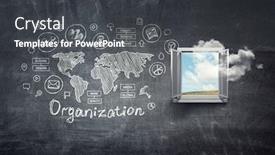  Presentation with media - Theme consisting of opening-new-opportunities-mixed-media background and a dark gray colored foreground