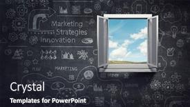  Presentation with media - Slides featuring opening-new-opportunities-mixed-media background and a dark gray colored foreground