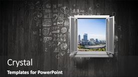  Presentation with media - Beautiful theme featuring opening-new-opportunities-mixed-media backdrop and a dark gray colored foreground